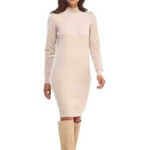 NWT Gal Meets Glam Tan Sweater Dress | Long Sleeve Mock Neck | Size S